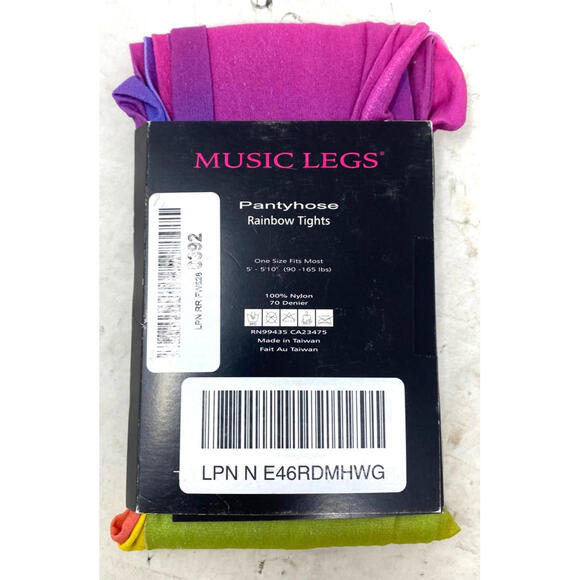 NEW sexy MUSIC LEGS opaque RAINBOW tights PANTYHOSE stockings hosiery - Picture 3 of 4